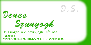 denes szunyogh business card